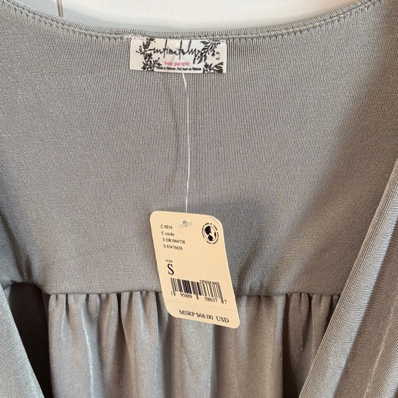 Free People Intimately Silver Gray Drape Front Bodysuit - Picture 2 of 5